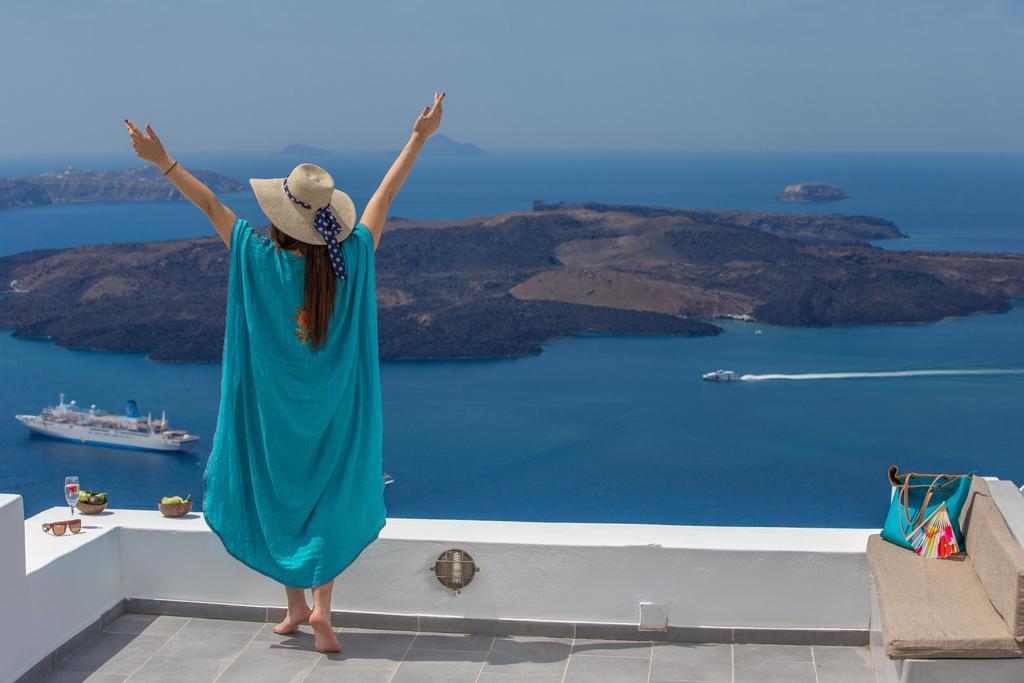 Вілла Karpimo Horizon - Caldera View With Private Hot Tub Фіростефані Екстер'єр фото