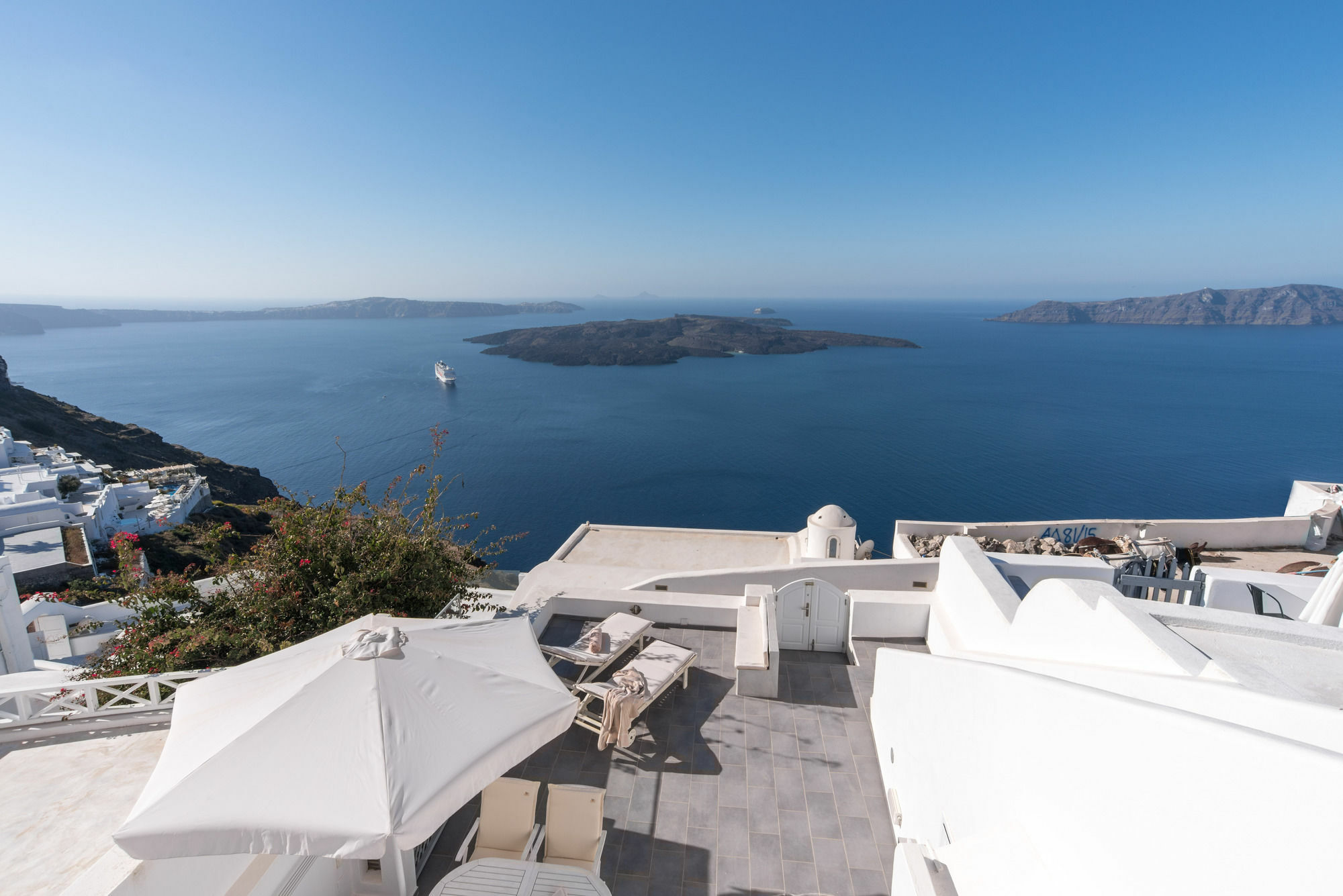 Вілла Karpimo Horizon - Caldera View With Private Hot Tub Фіростефані Екстер'єр фото